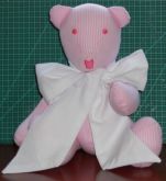 Urso de pano Listradinho rosa